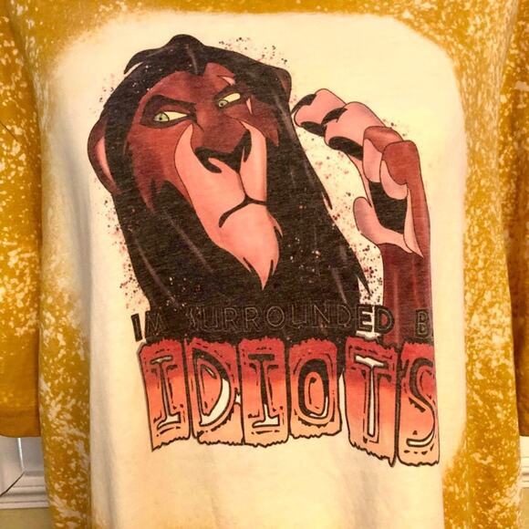 Lion King Disney Bleach Dye Handmade Graphic Tee - Picture 1 of 5